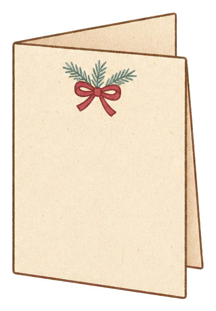 Preview for Cream Christmas Card Sticker