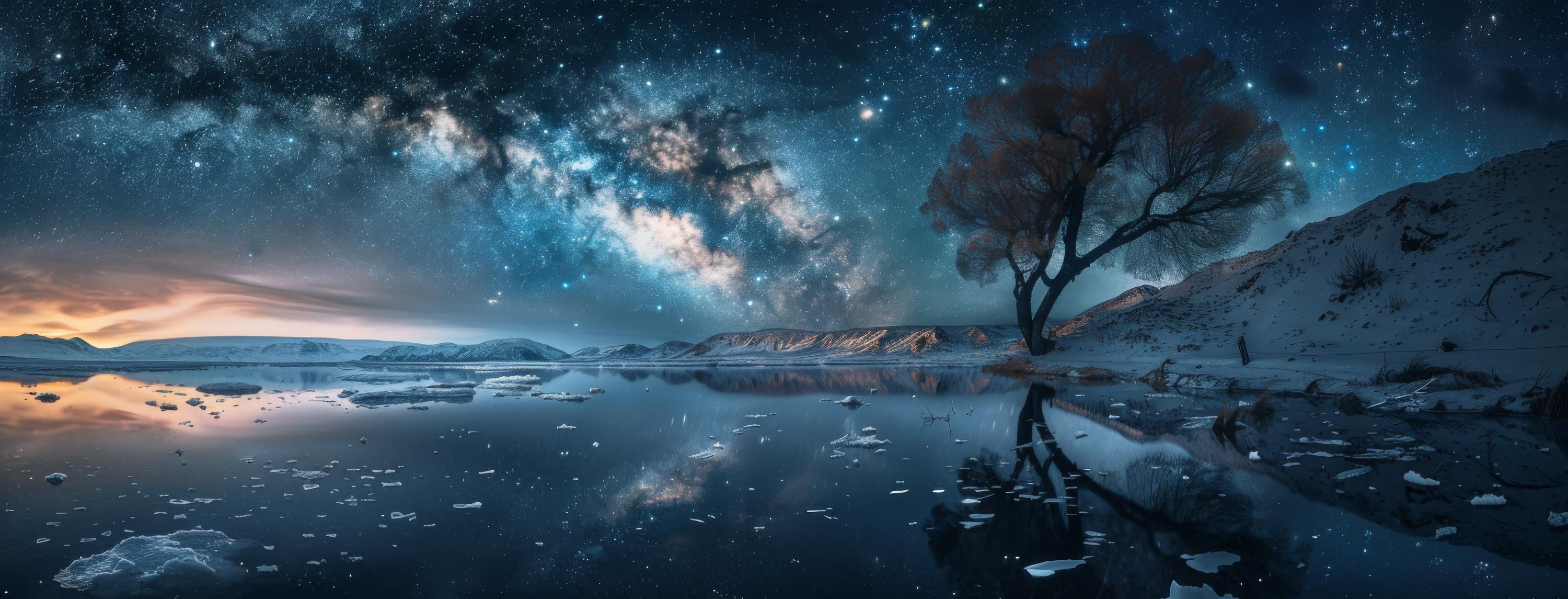Preview for Serene-winter-night-landscape-astrophotography-cover-background-f5ccb