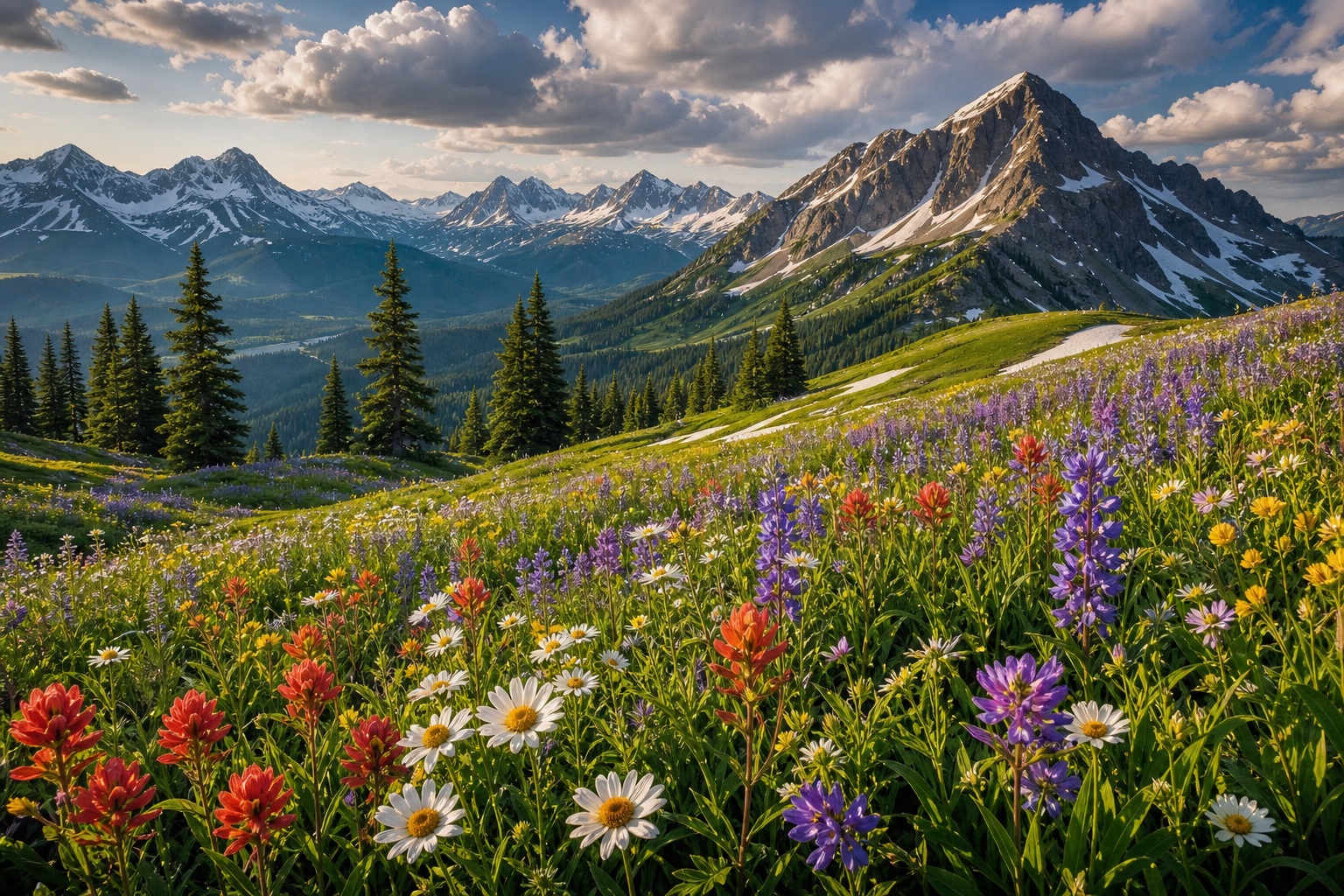 Preview for Alpine Flower Meadow Mountain Background