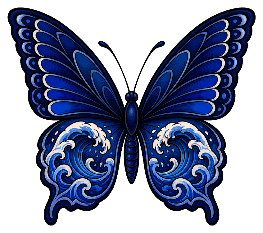 Preview for Ocean Wave Butterfly Sticker