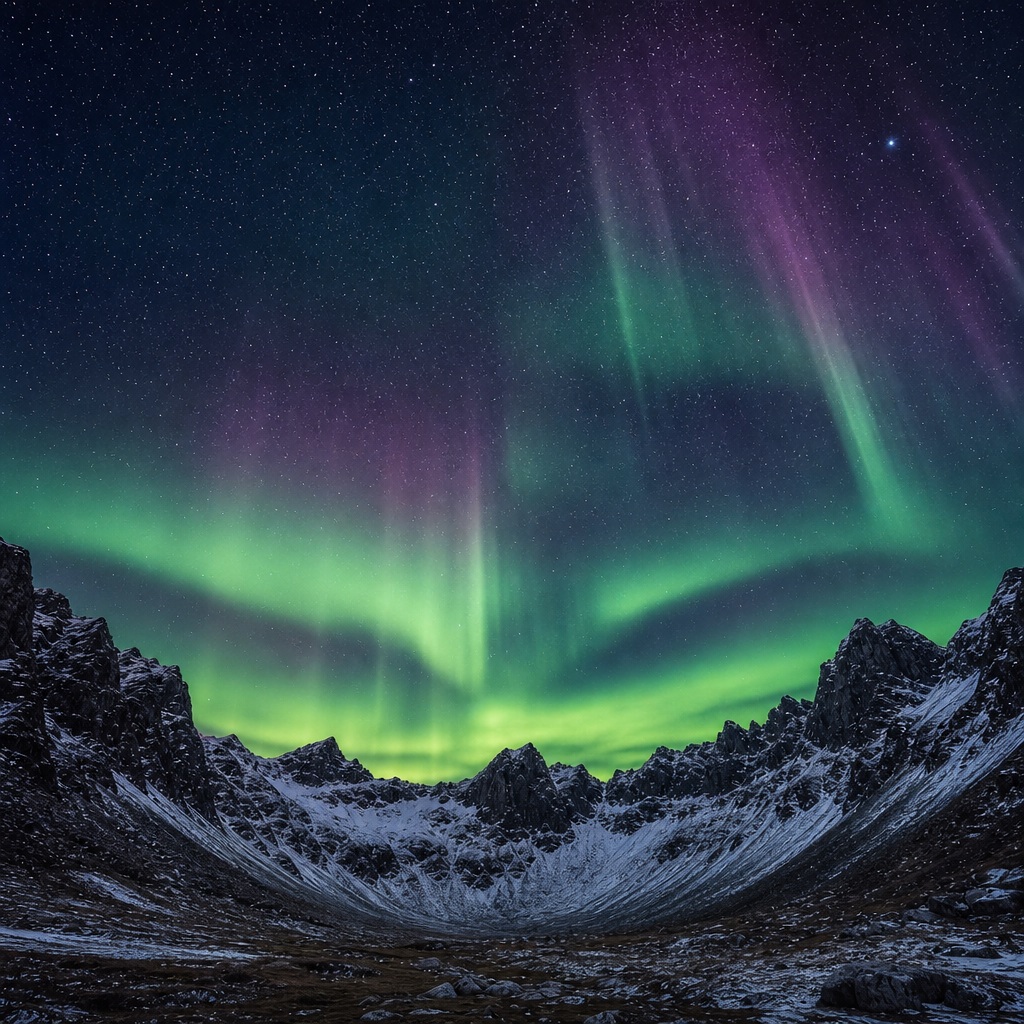 Preview for Aurora Mountain Bowl Stock Background