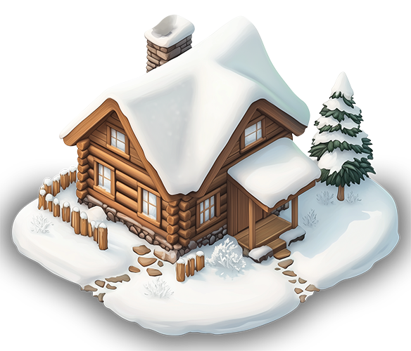 Preview for Winter-log-cabin-illustration-building-sticker-42147