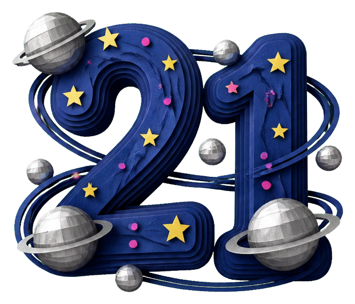 Preview for Cosmic 21 Birthday Sticker