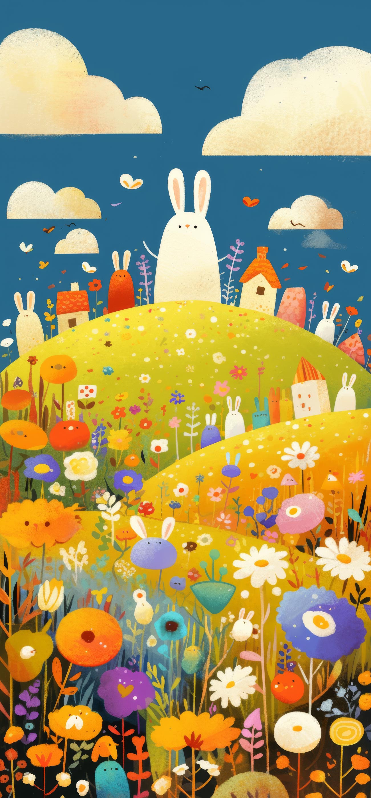 Preview for Whimsical-bunny-landscape-easter-phone-background-46890
