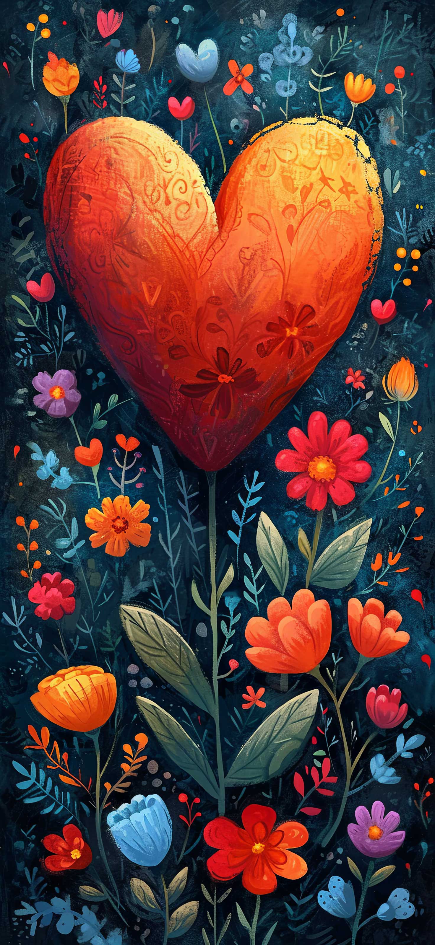 Preview for Heart-among-flowers-heart-phone-background-cb7dc