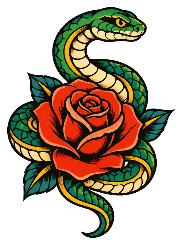 Preview for Tattoo Flash Snake And Rose