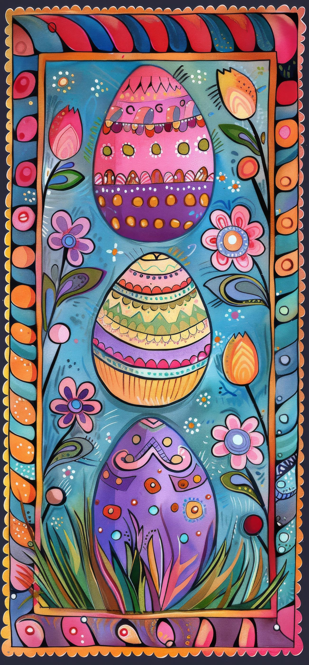 Preview for Easter-eggs-illustration-easter-phone-background-12dd2
