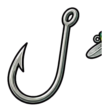 Preview for Fish Hook Sticker Graphic For Fishing Designs