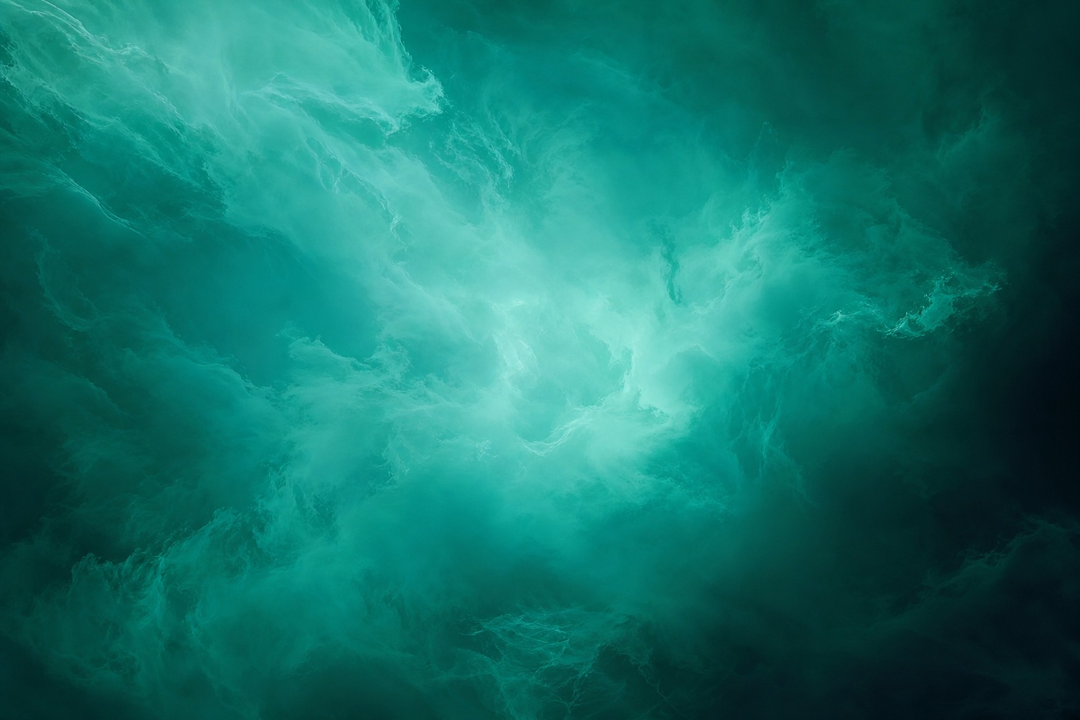 Abstract teal and emerald color gradient with a soft hazy texture