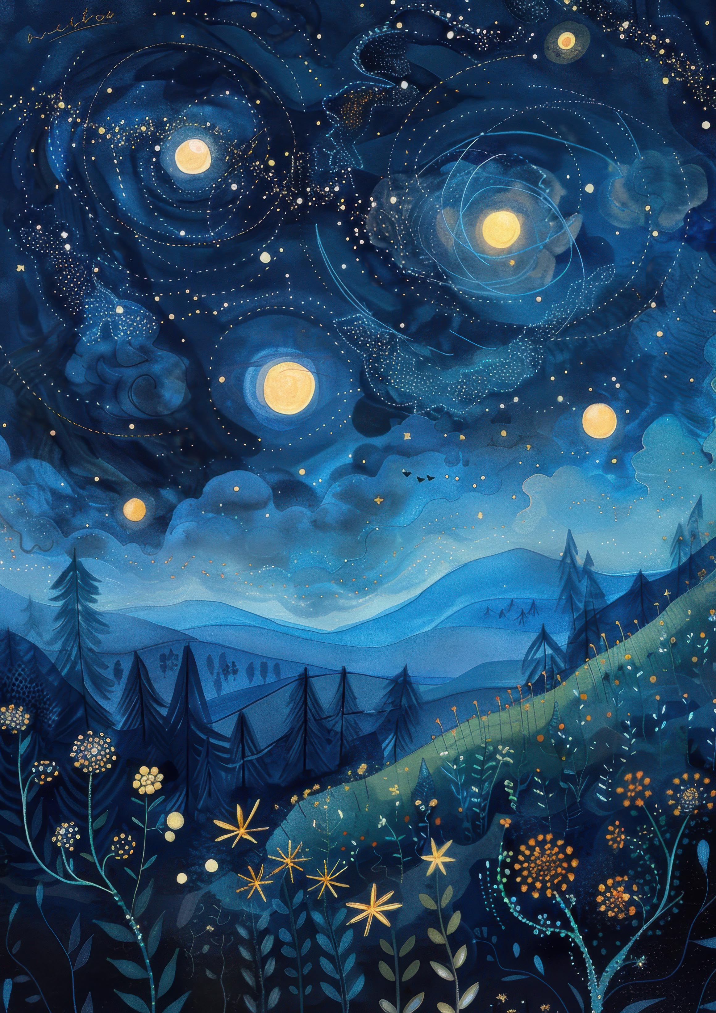 Preview for Whimsical-night-landscape-art-astrophotography-photo-background-f157d