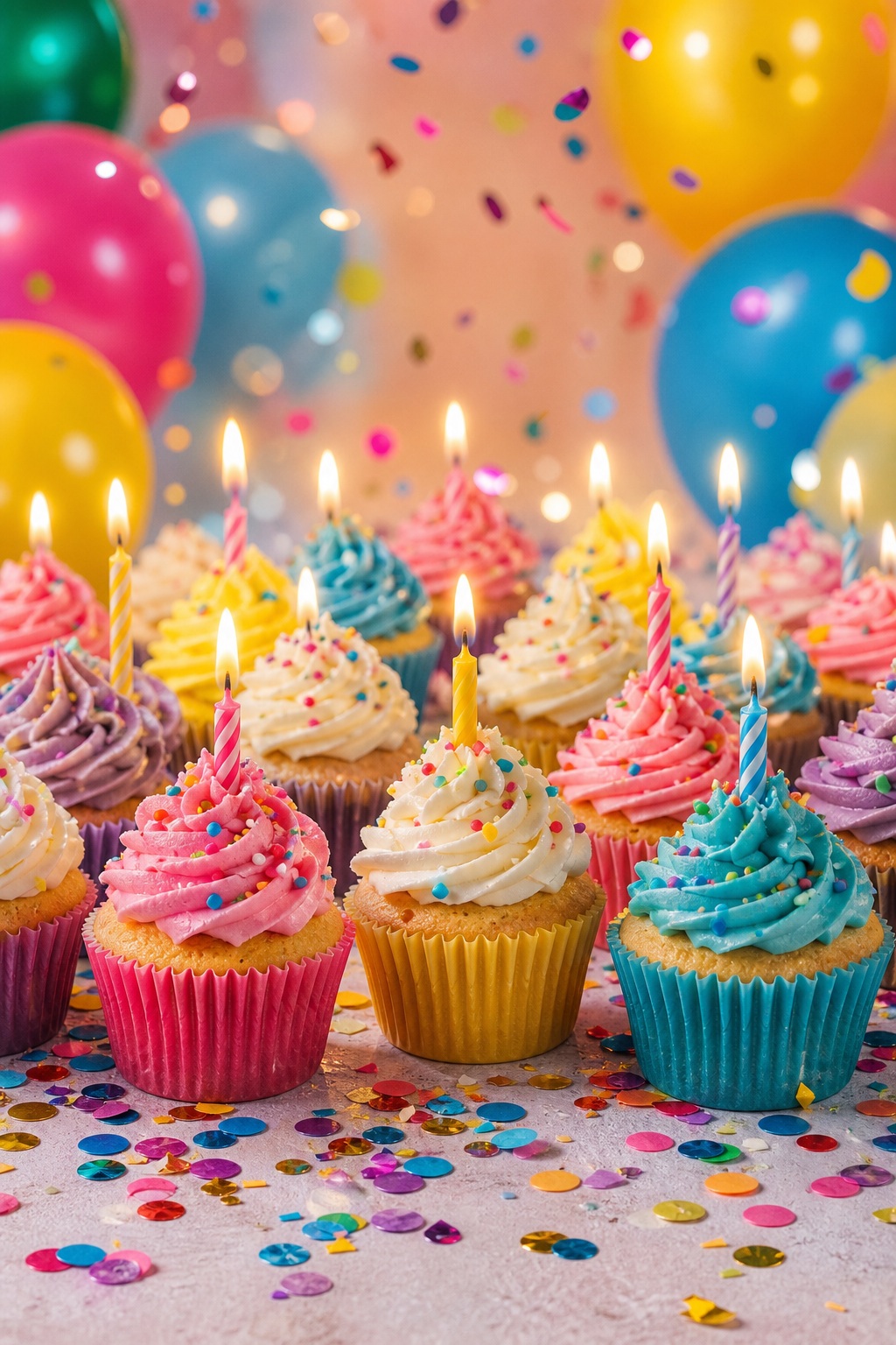 Preview for Birthday Cupcakes And Candles Background