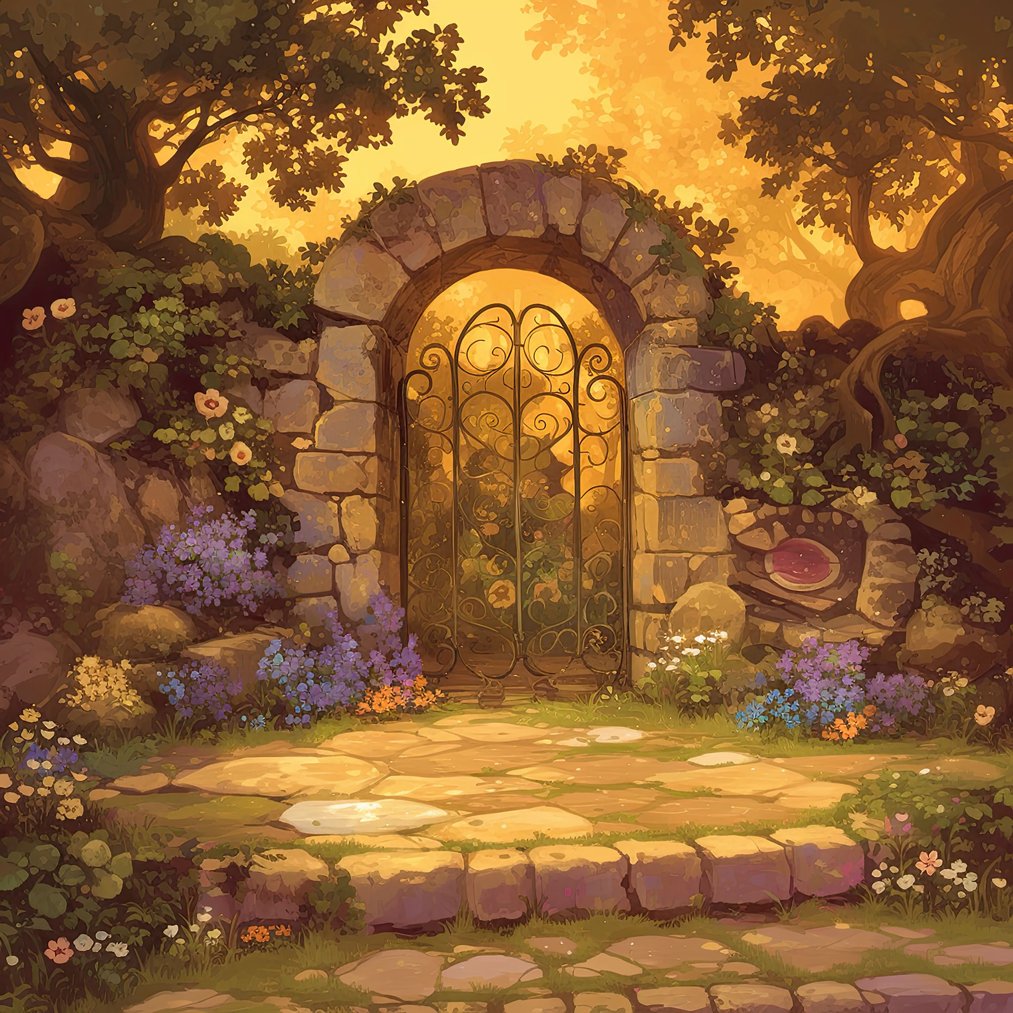 Preview for Enchanted-garden-gateway-interior-backdrop-background-20053