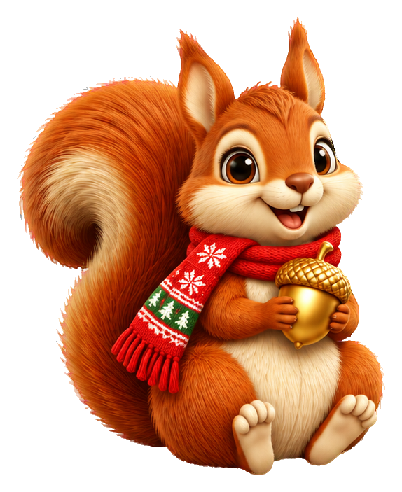 Preview for 3d Christmas Squirrel Acorn