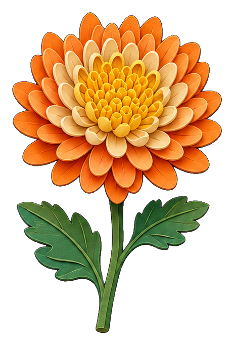 Preview for Layered Chrysanthemum Sticker Graphic