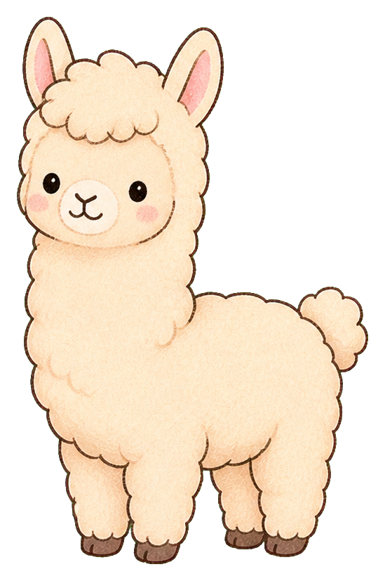 Preview for Cute Llama Sticker Graphic