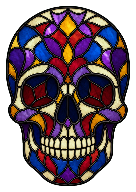 Preview for Stained Glass Skull Sticker