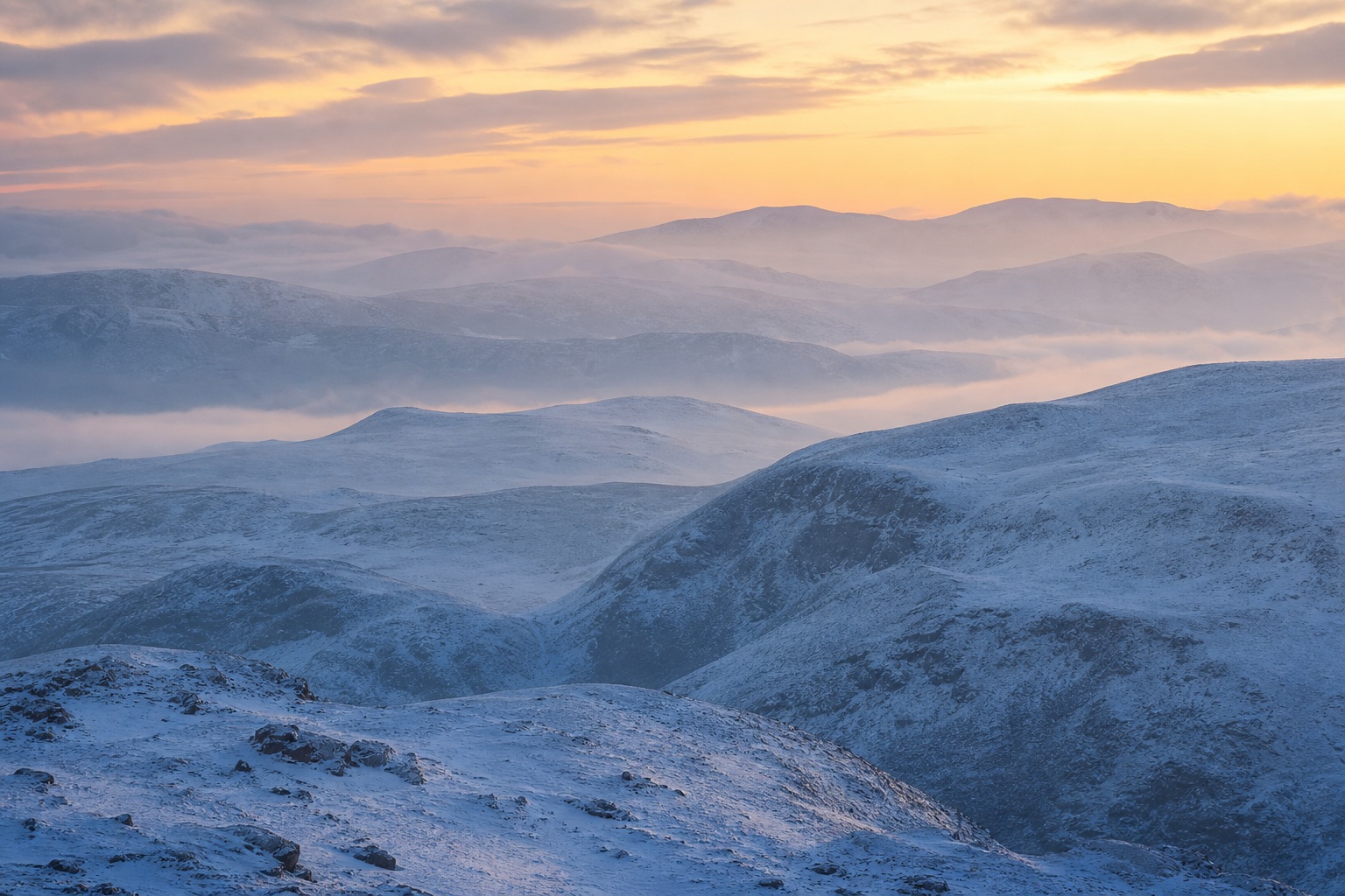 Preview for Sunrise Haze Alpine Mountains Background