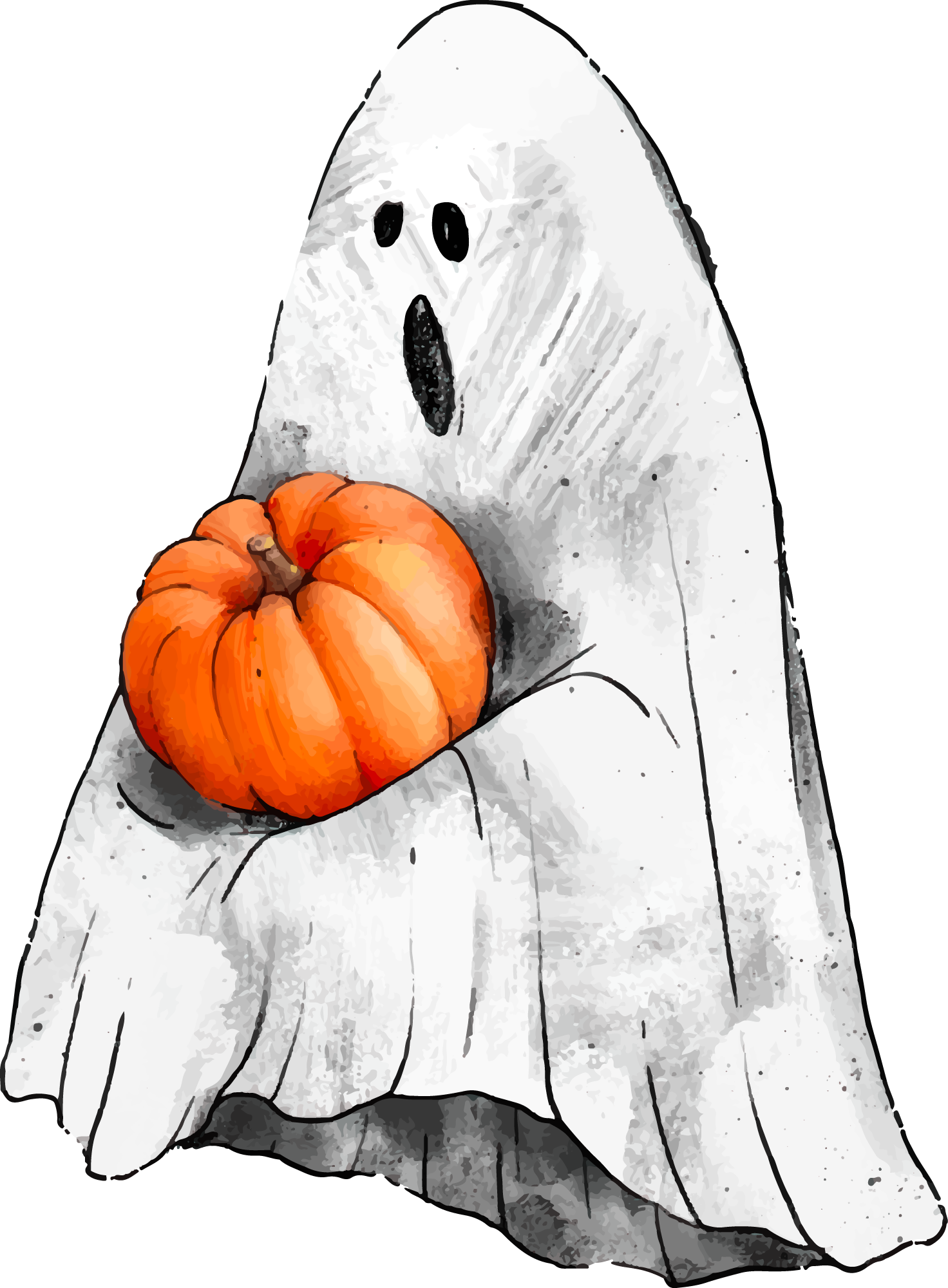 Preview for Halloween-ghost-pumpkin-illustration-ghosts-sticker-da506