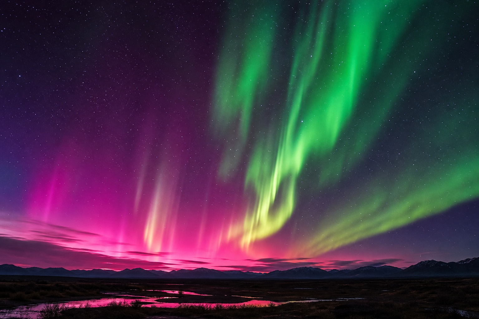 Preview for Magenta Aurora Horizon Background
