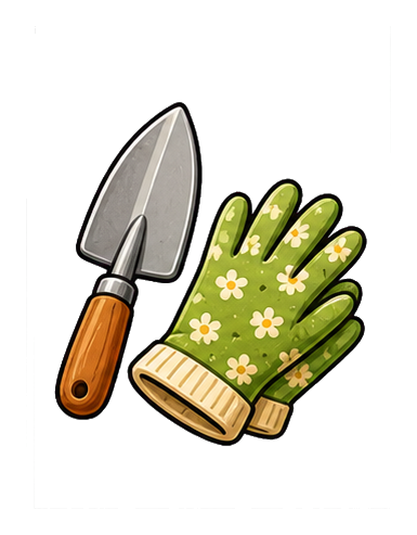 Preview for Garden Trowel And Gloves Sticker