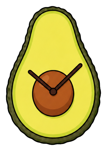 Preview for Avocado Clock Sticker Graphic