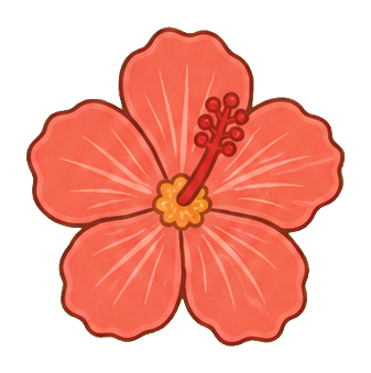 Preview for Coral Hibiscus Bloom Sticker