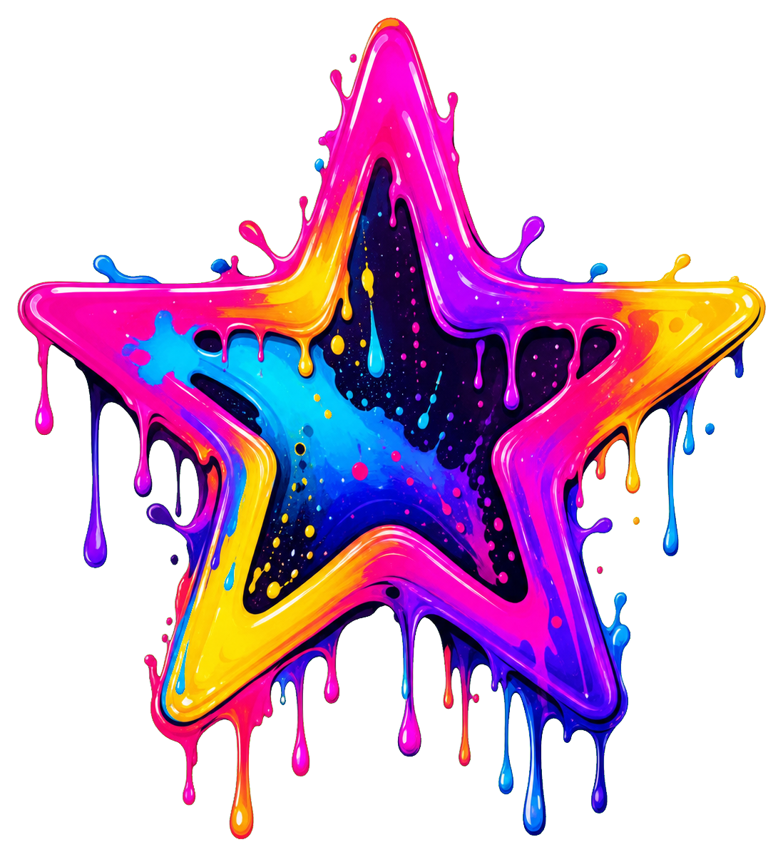 Preview for Neon Drip Star Sticker