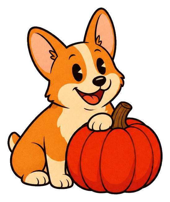 Preview for Vintage Corgi Pumpkin Patch Pup