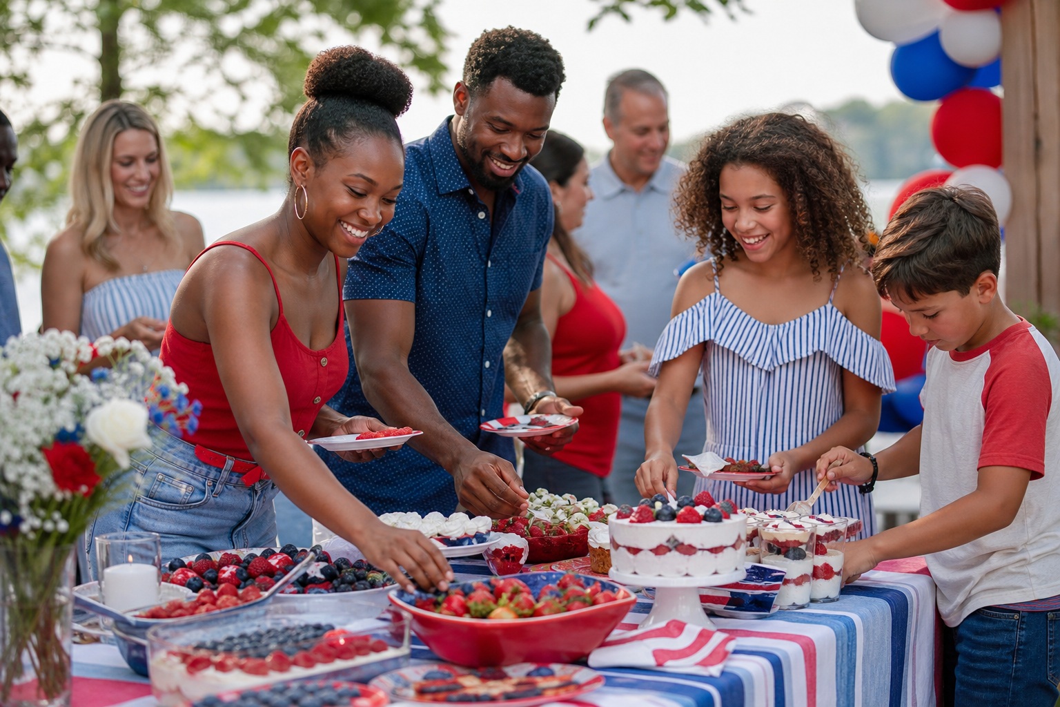 Preview for Fourth Of July Picnic Stock Background