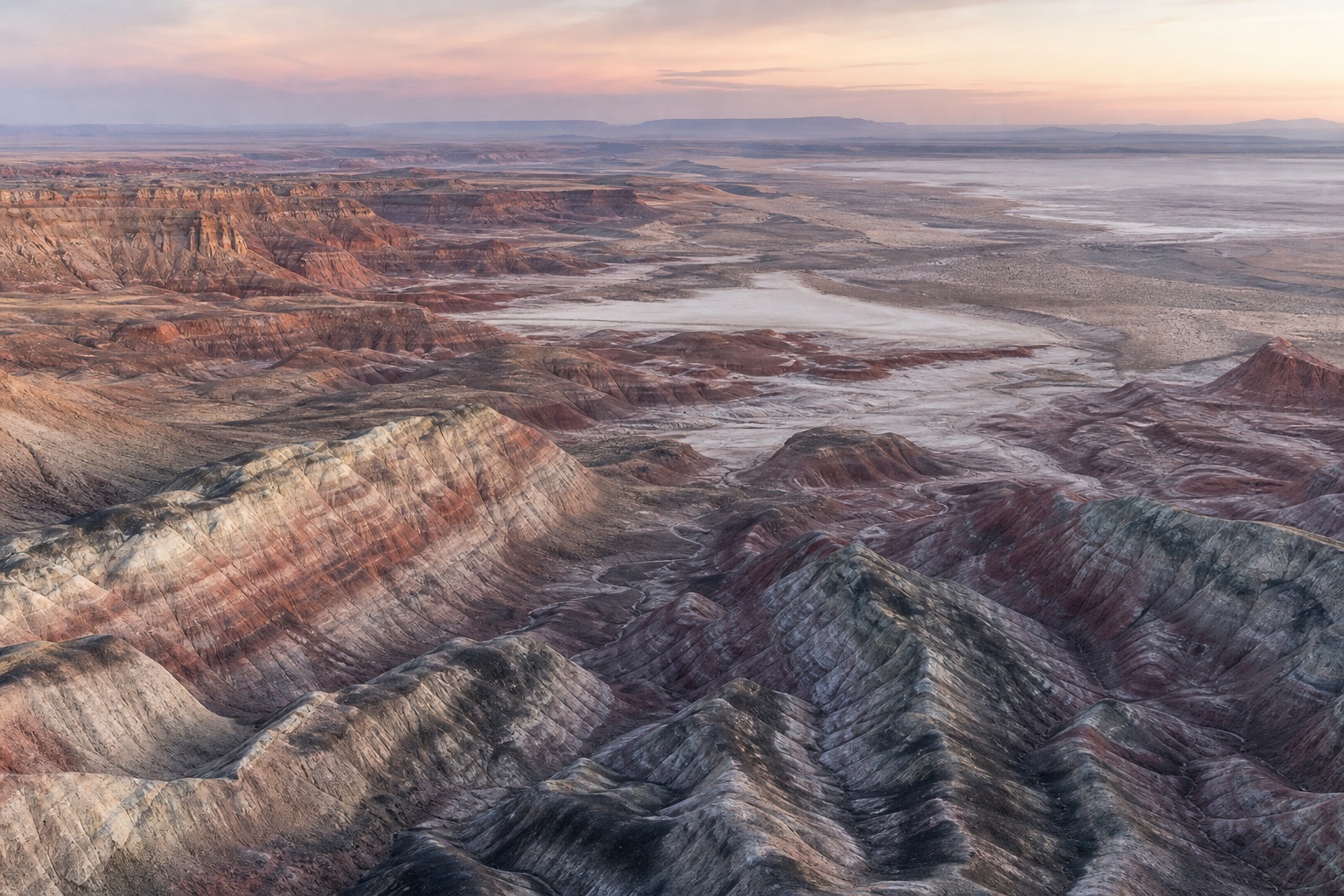 Preview for Desert Aerial View Striped Clay Badlands Background
