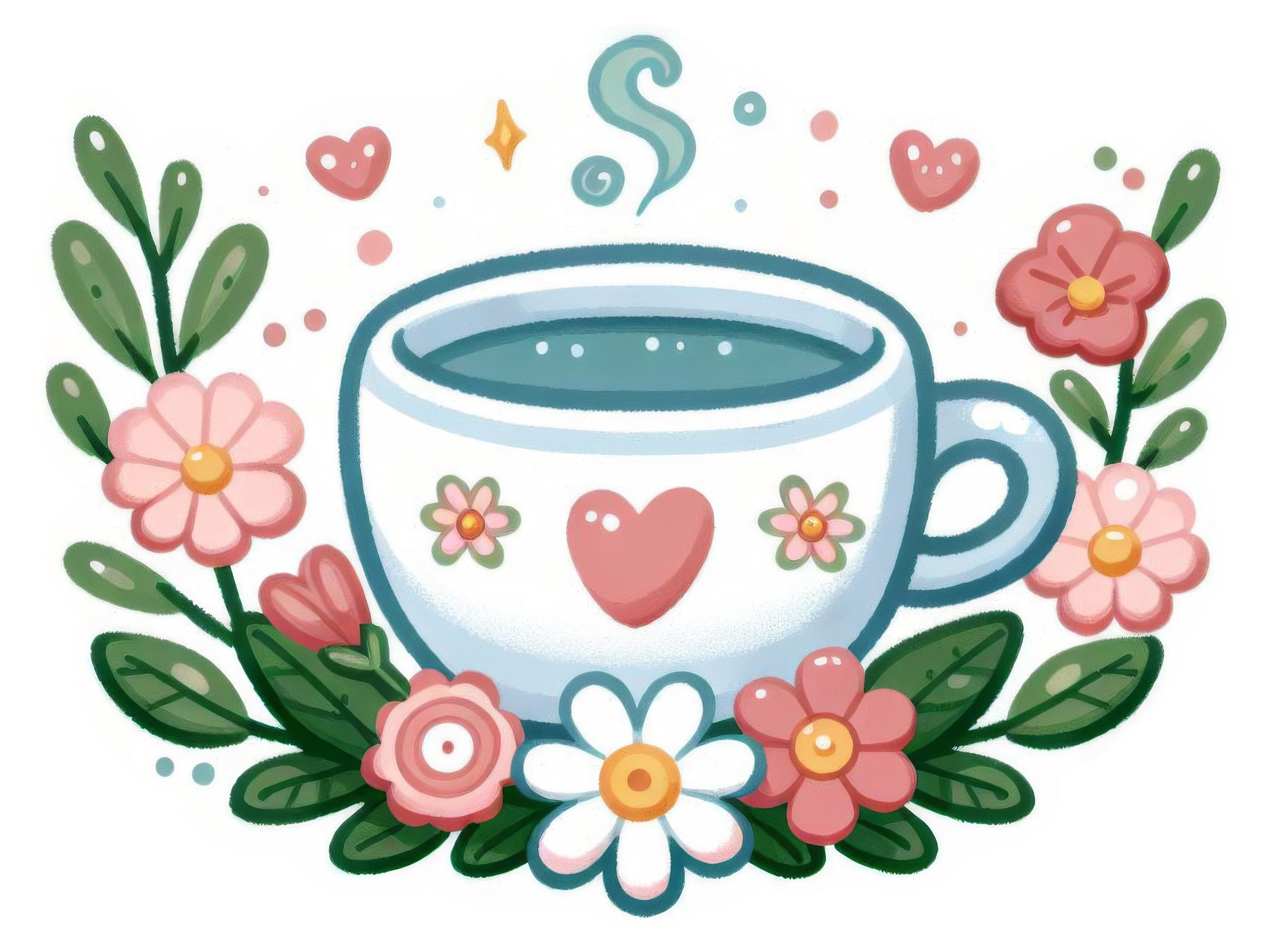 Preview for Floral-coffee-cup-sticker-mothers-day-4f7a9