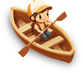 Preview for Cartoon-character-wooden-boat-sticker-f987e