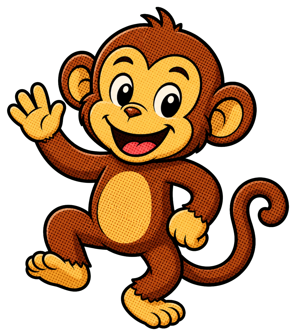Preview for Cartoon Monkey Sticker Graphic