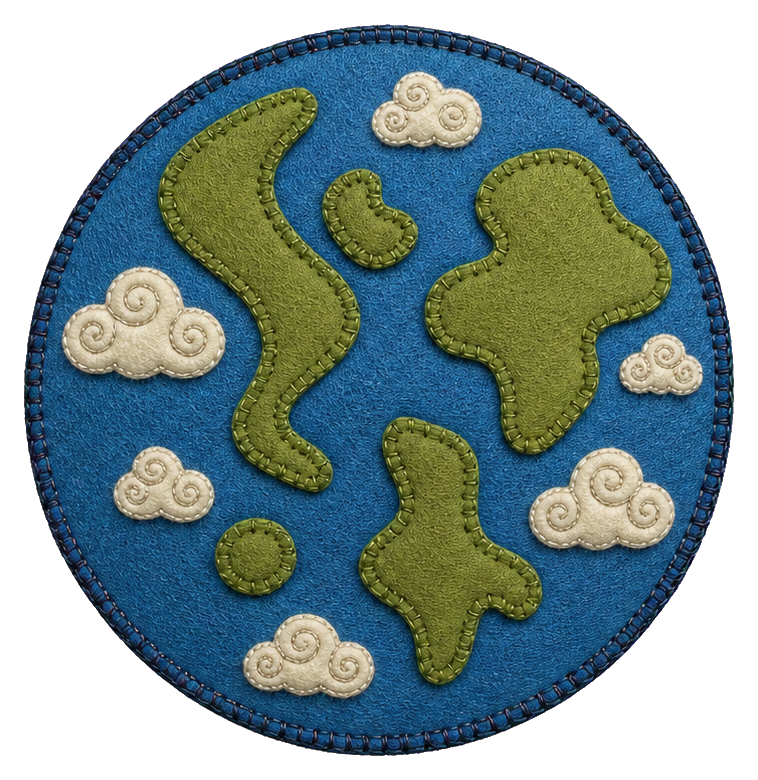 Preview for Felt Applique Earth Sticker