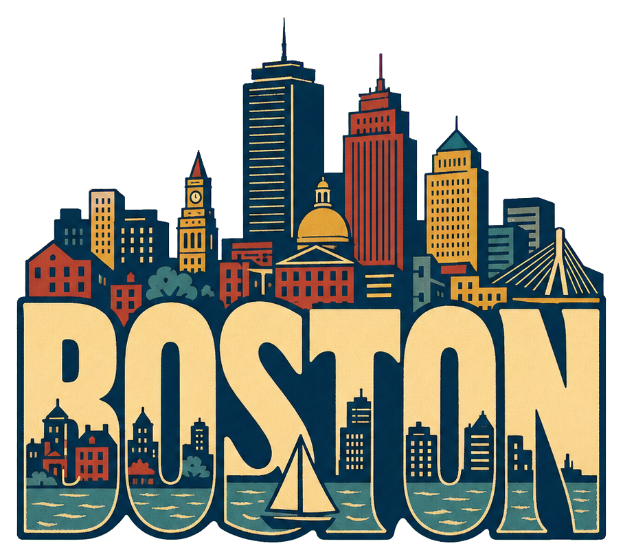Preview for Boston Skyline Word Art Sticker