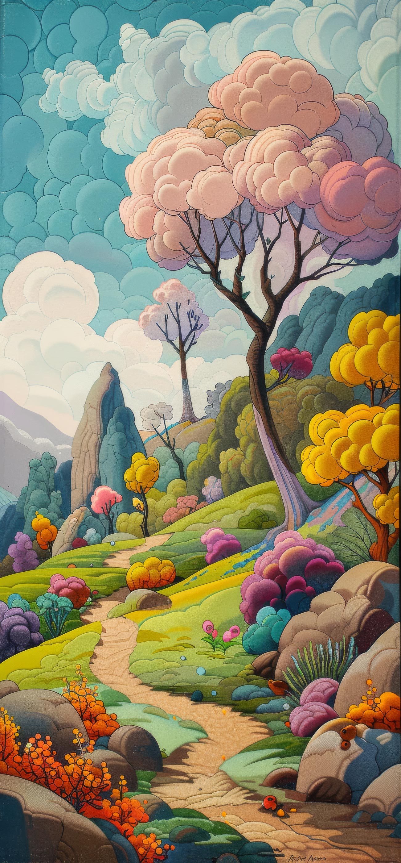 Preview for Vibrant-landscape-illustration-easter-phone-background-1917b