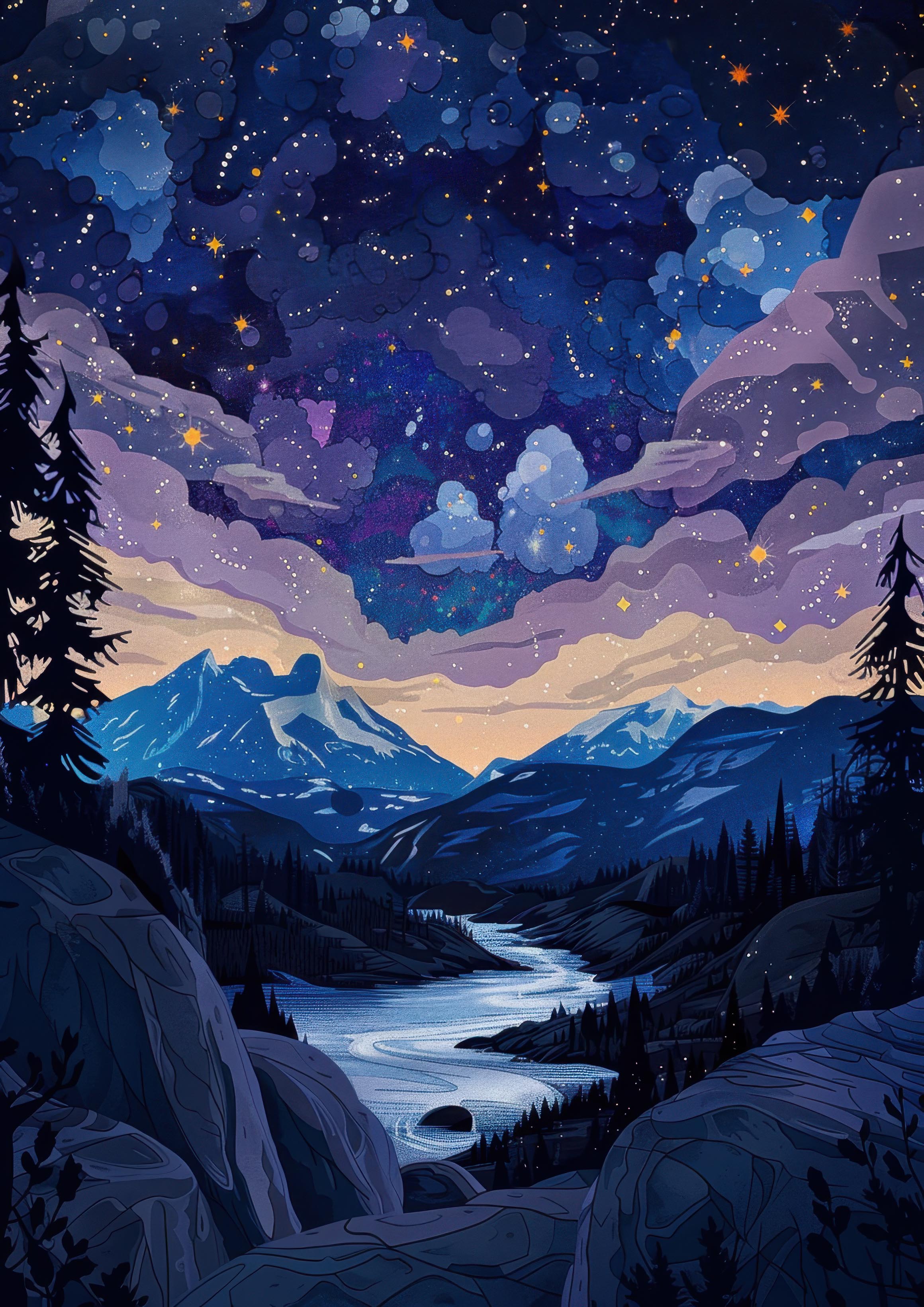 Preview for Cosmic-landscape-digital-art-astrophotography-photo-background-4b99f