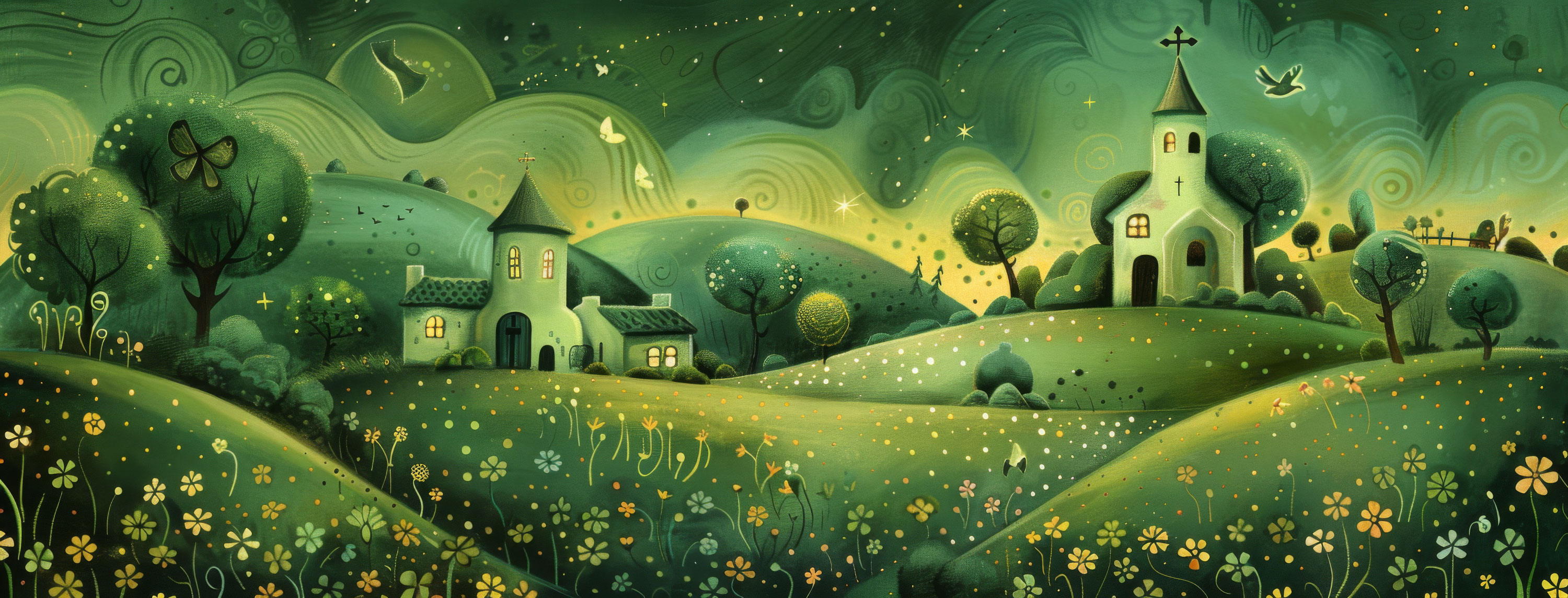 Preview for Serene-village-landscape-st-patricks-background-e60da