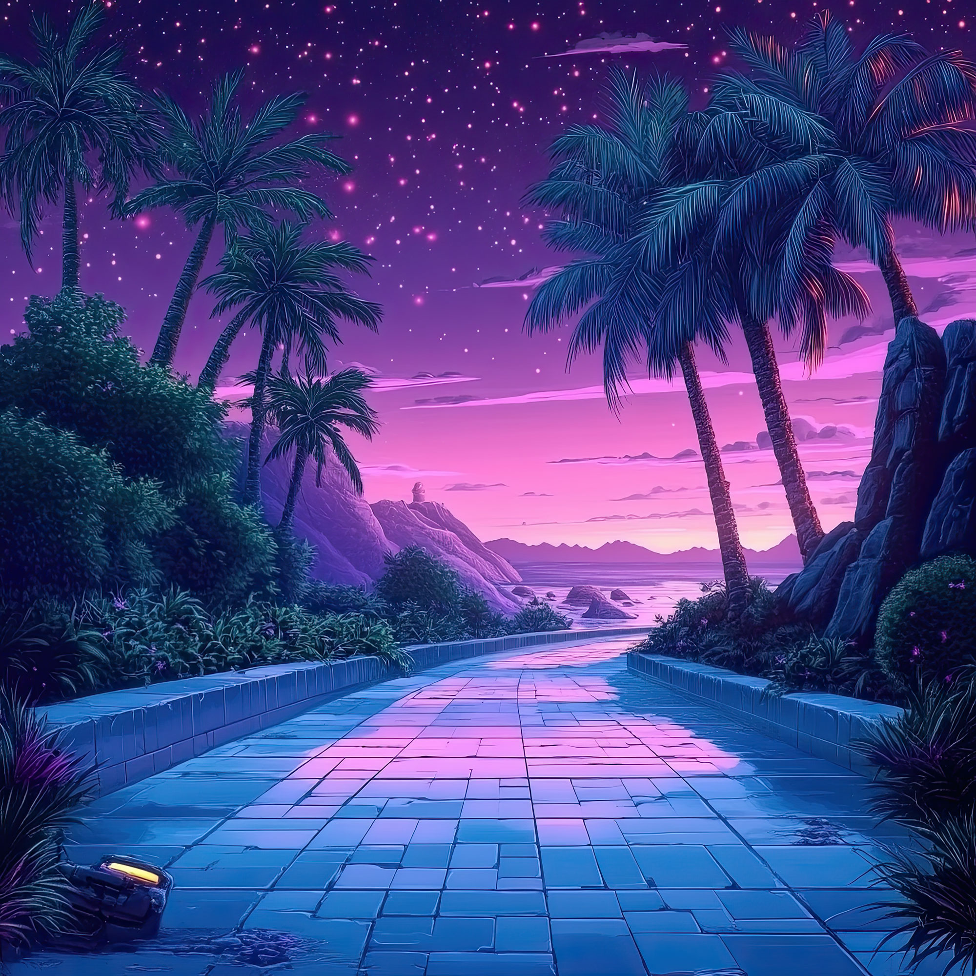 Preview for Tropical-paradise-pathway-nature-backdrop-background-66788