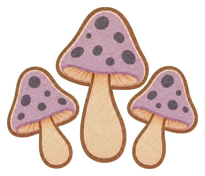 Preview for Lilac Halloween Mushroom Trio Sticker