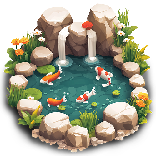 Preview for Serene-koi-pond-design-fence-sticker-4ab27