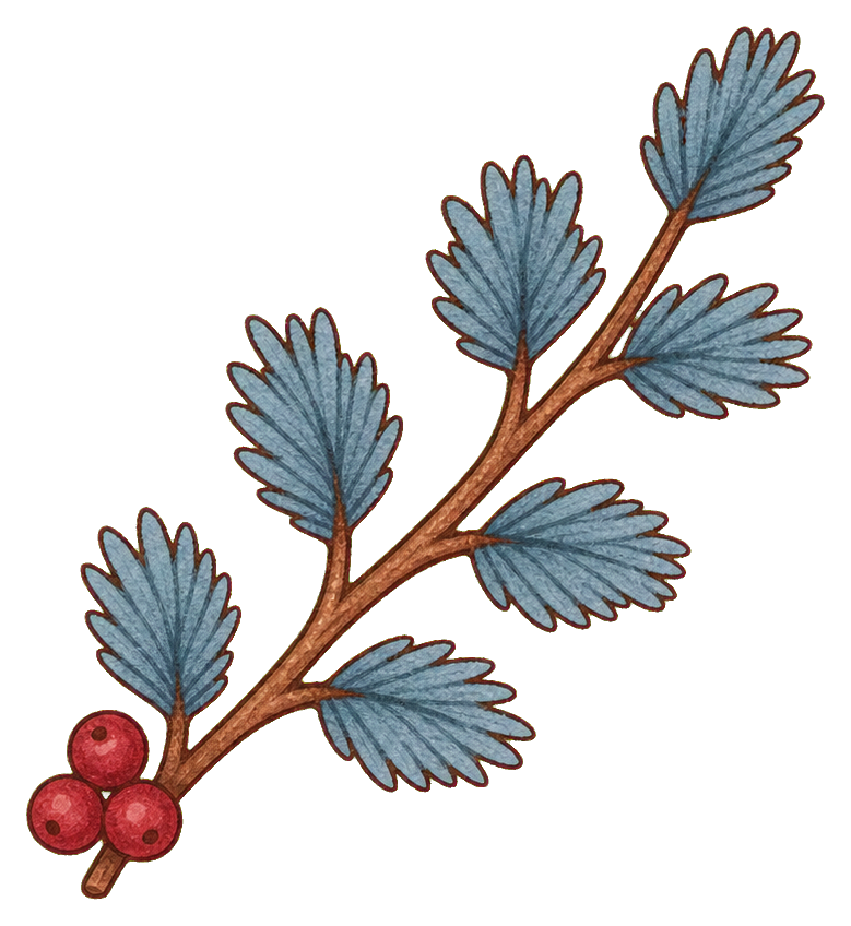 Preview for Dusty Blue Winter Pine Branch Sticker