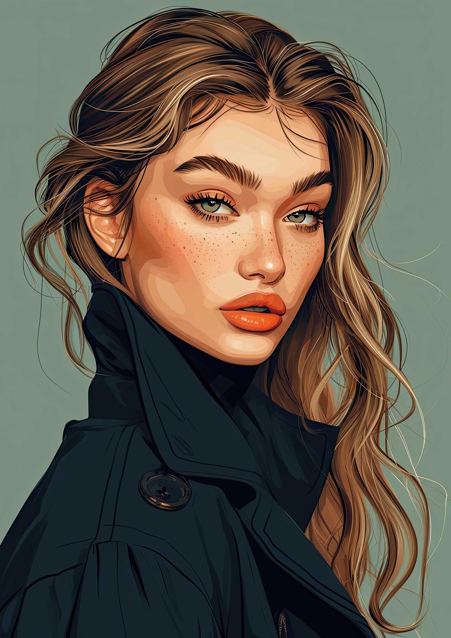 Preview for Stylish-woman-portrait-celebrities-background-d3862