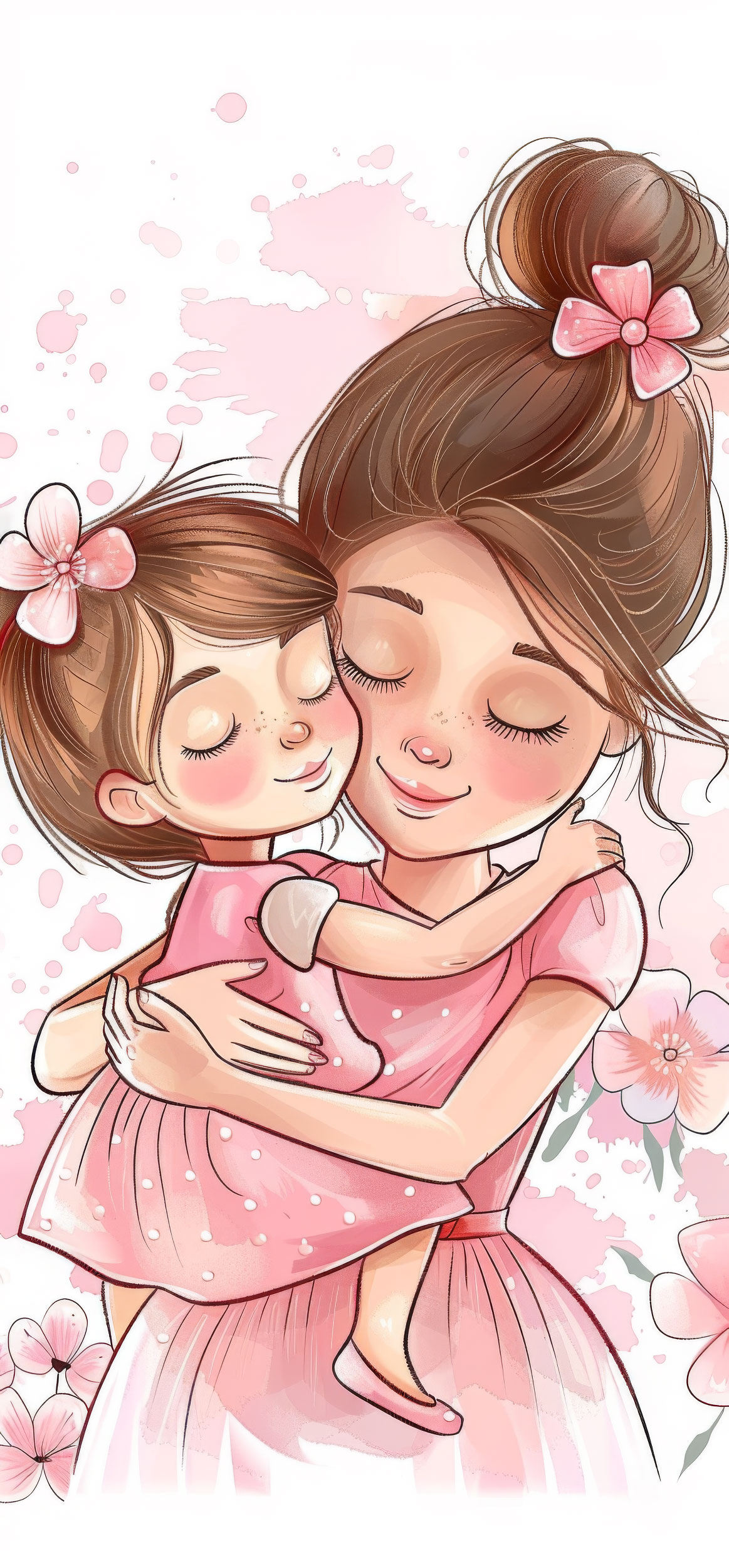 Preview for Mother-daughter-cartoon-illustration-mothers-day-background-e1a71