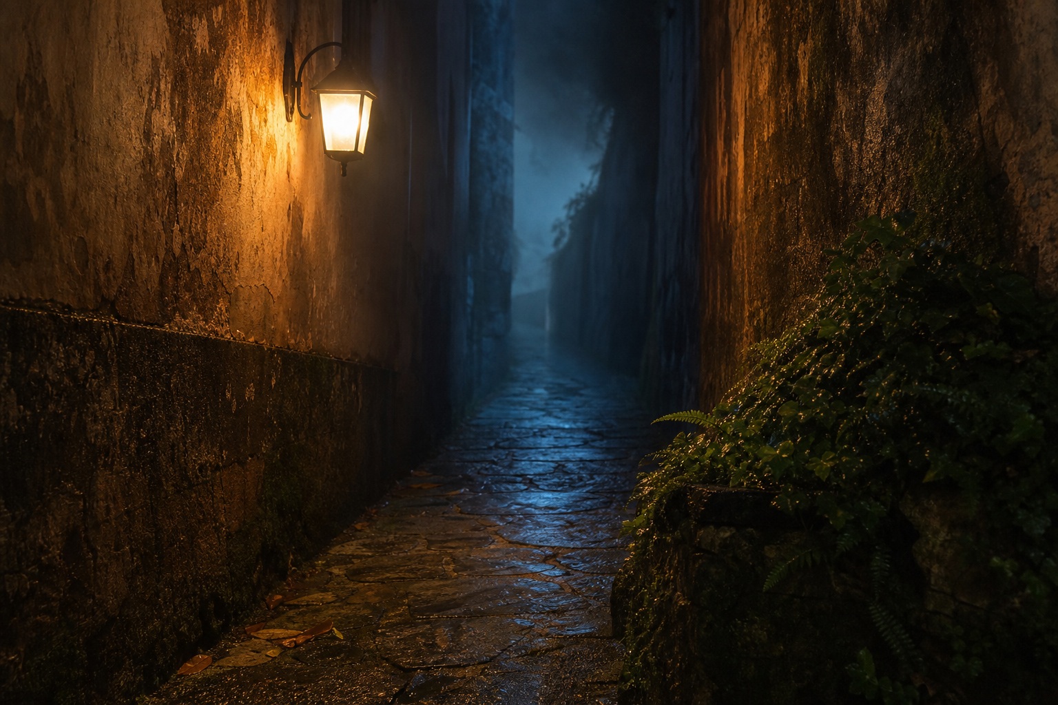 Preview for Foggy Night Side Passage Background