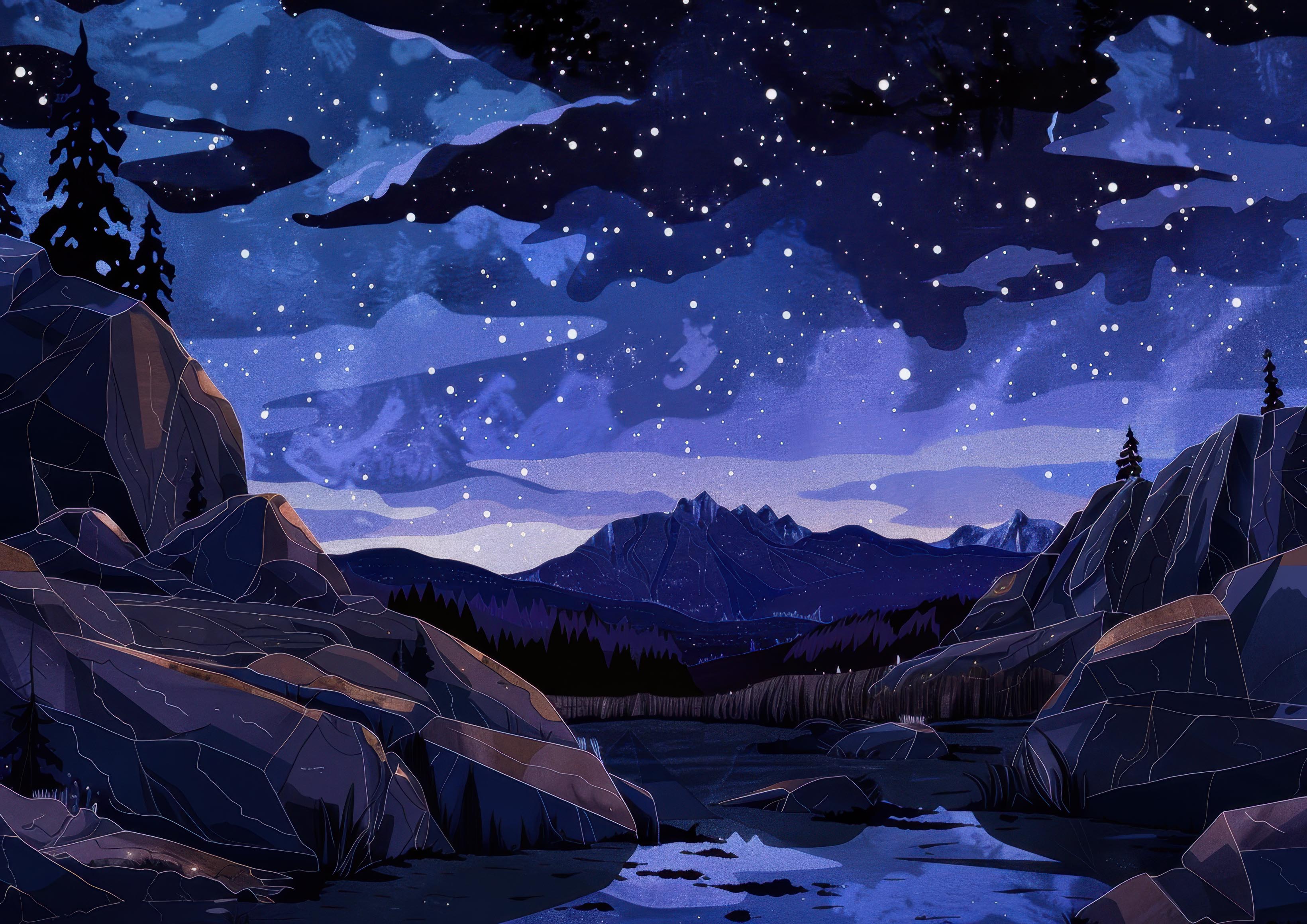 Preview for Starry-night-landscape-art-astrophotography-photo-background-bc4bf