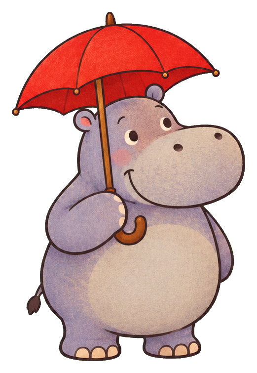 Preview for Hippo With An Umbrella