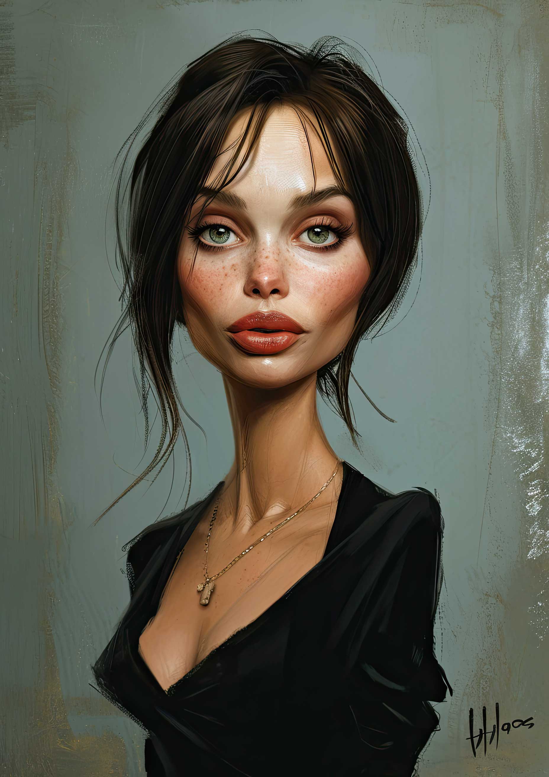 Preview for Digital-portrait-of-woman-in-black-celebrities-background-59c67