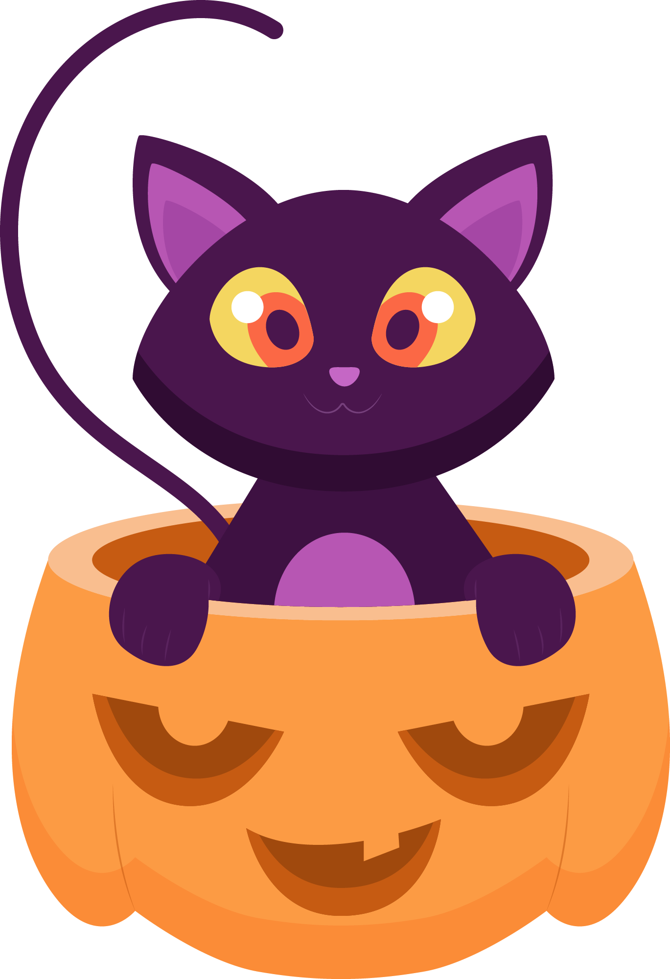 Preview for Halloween-cat-pumpkin-illustration-black-cat-sticker-9c440