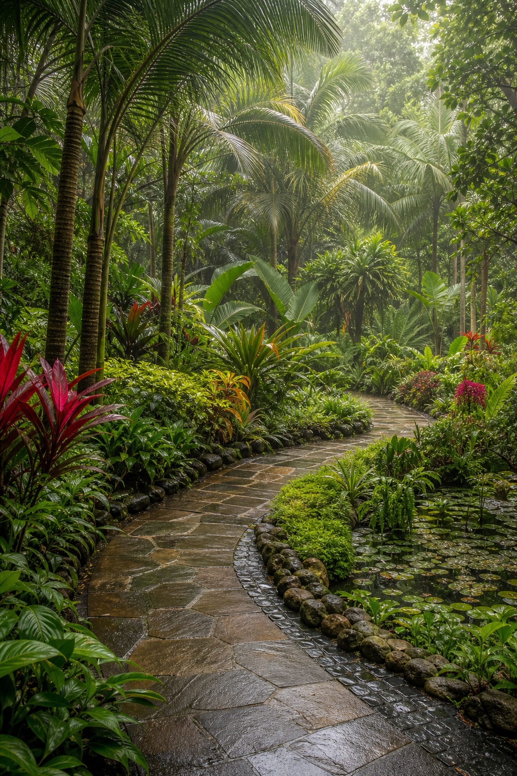 Preview for Tropical Palm Walk Botanical Garden Background